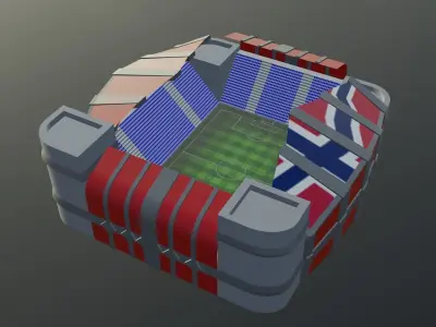 Football Stadium - Norway Low-poly 3D model