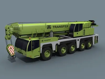  Your Wheeled Crane - 200 t 3d animated crane model 3D model