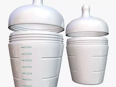 Kids White Bottle Model 3D model