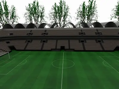Soccer Stadium Low-poly 3D model order