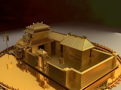 Chinese ancient house  3D model 29