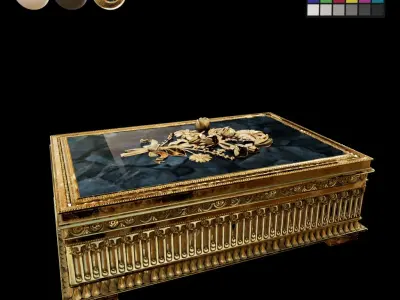 My 1900s French Gold and Marble Jewelry Box Project 3D model