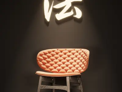 chair chinese calligraphy on Free 3D model