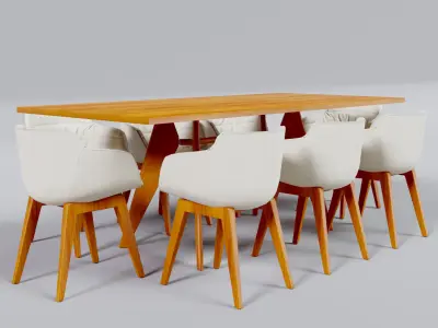 Modern Eight Seater Dinning Table 3D model