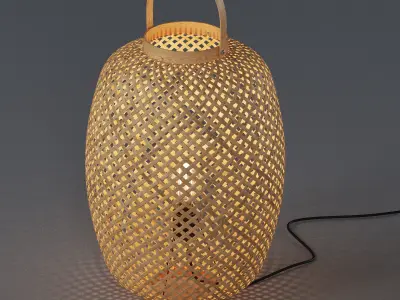 Katia Table Lamp in Bamboo 3D model