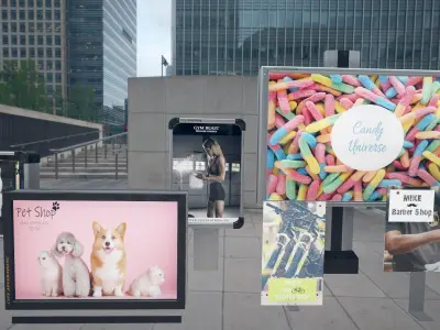 Advertising Panels 6 Low-poly 3D model