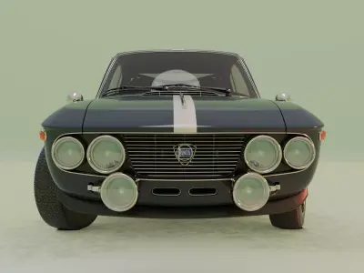 Lancia Fulvia Rallye car 3D model