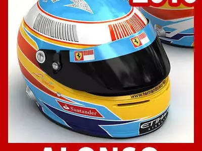Helmet F1 2010 Fernando Alonso 3D model