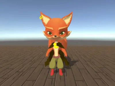 Mia Fox Animated Low-poly 3D model