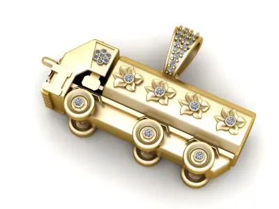 TRAILER TRUCK PENDANT 3D PRINTABLE MODEL  3D print model