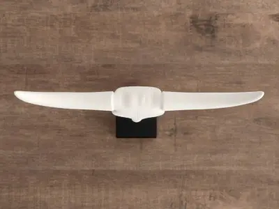 White-Black Buffalo Skull Penncross Bust 3D model