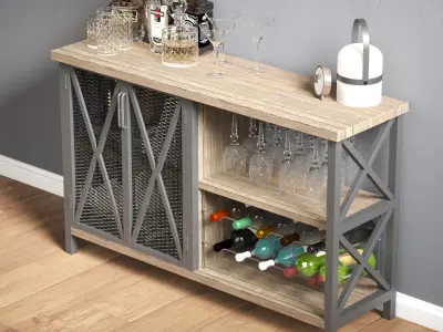 Contemporary Mini Bar Cabinet  3D model