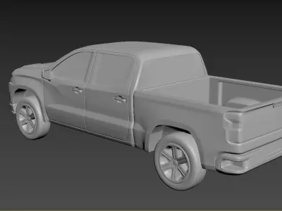 Chevrolet Silverado 2020 on a small scale 3D print model