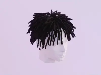 Short Dreads  Low-poly 3D model