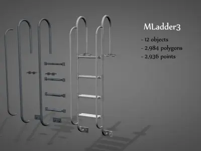Metal Ladders Low-poly 3D model