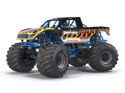 Monster Truck Bigfoot Rigged 3D model