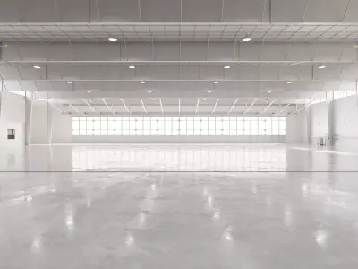 Airplane Hangar Interior 18 Low-poly 3D model