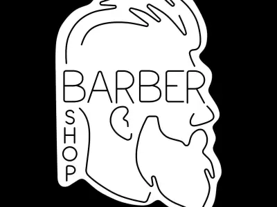 Barber Shop Neon Sign 3D model