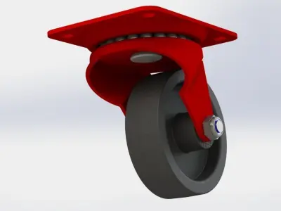 render-de-rueda-de-goma-giratoria-de-4-inch- 3D print model