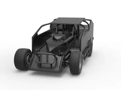 Northeast Dirt Modified stock car Scale 1 to 25 3D print model