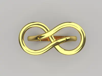Gold ring with love knot design model gr0011 3D print model