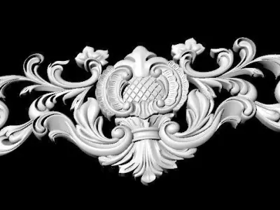 Central decor ornament for furniture 3D model 1052