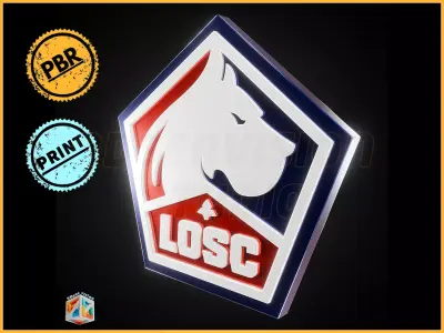 Lille Olympique logo - Cinematic - 3D print 3D model
