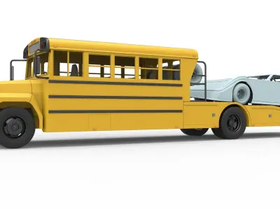 Vintage Transporter truck for Race car Version 5 Scale 1 to 25 3D print model