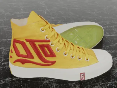 Converse x Kith x Coca Cola Chuck 70 High Top 3D SHOES Low-poly 3D model