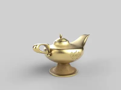 Genie lamp Low-poly 3D model