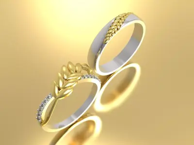 couple wedding ring cr0010 3D print model