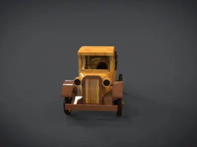 1920s TT Wood Toy Truck Low-poly 3D model