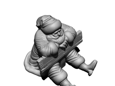 Santa Claus carries a sign 3D print model