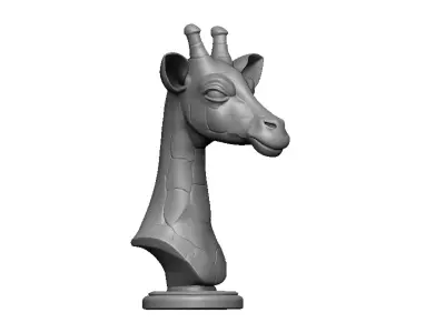 giraffe head bust 3D print model