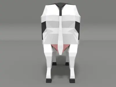Low Poly Cartoon Cow Low-poly 3D model
