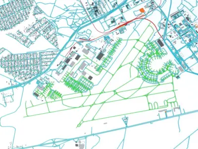 Vnukovo VKO Moscow Airport Roads Buildings and Public Transport 3D model