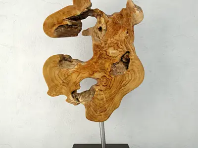 Teak Wood Table Top Decoration 3D model