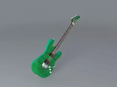 Kramer green tiger maple guitar Free 3D model