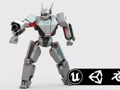 FIGHTER ROBOT XERA Rigged for Unreal Engine - Unity - MIXAMO  3D model