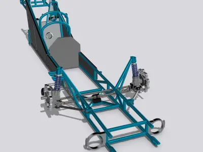 FUNNY CAR Front Hubs N Brakes N Suspension 3D print model