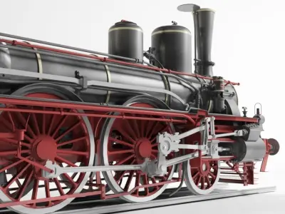 Orleans 1893 Steam Locomotive 3D model