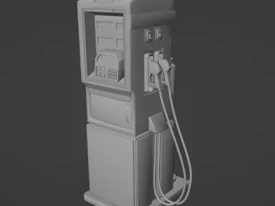 Sci fi gas pump Low-poly 3D model