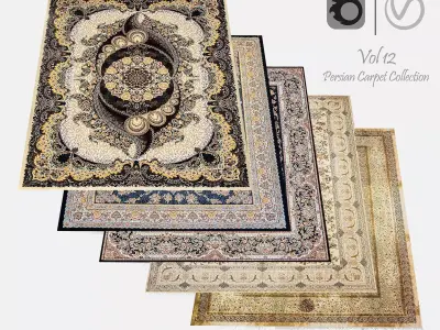 Persian Carpet Collection-vol12-4k texture Low-poly 3D model