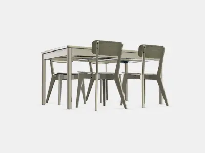 RONNINGE - LISABO Table and 4 chairs Low-poly 3D model