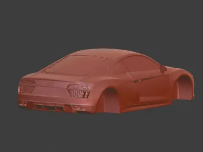 2019 Audi R8 Low-poly 3D model