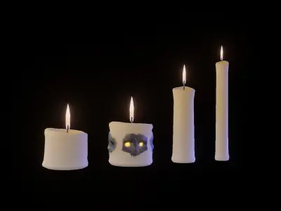 SpooOOOOOKY candles Low-poly 3D model