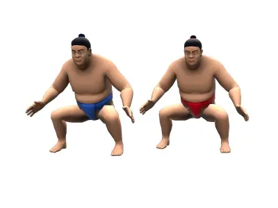 SUMO wrestler Low-poly 3D model