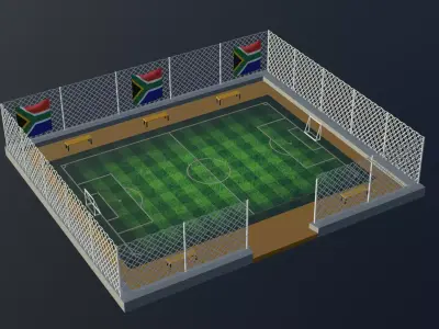 Soccer Stadium - South Africa Low-poly 3D model