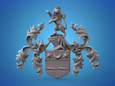 Coat of arms 3D model STL  for CNC router and 3D printing 3D print model