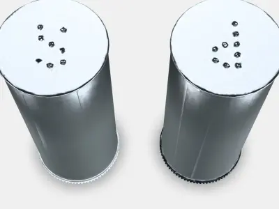 PLATS Saltpepper shaker set of 2 Low-poly 3D model